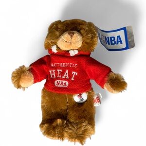 NBA Heat Teddy Bear with Red Hoodie and Pin 2009 Brand New with Tags